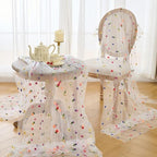 BINBE 3pcs Ivory Daisy Spring Table Runner Embroidery Gauze 10FT Florals - Image 5