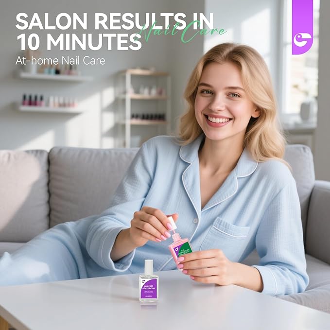 Gelike EC Nail Strengthener Dehydrator Kit: Soft Pink 6-in-1 Strengthener and Dehydrator Set for Stronger in 14 Days - Vegan Allergy-Friendly for Gel Lovers & Sensitive Users