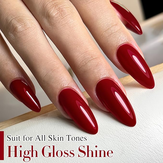 Double Rhythm Gel Polish 15ML Jelly Sheer Pastel Light Milky Color Pearl White Bottle 1 PC 0.5 OZ Full Size Nail Art Salon at Home (Blood Red -D1104)