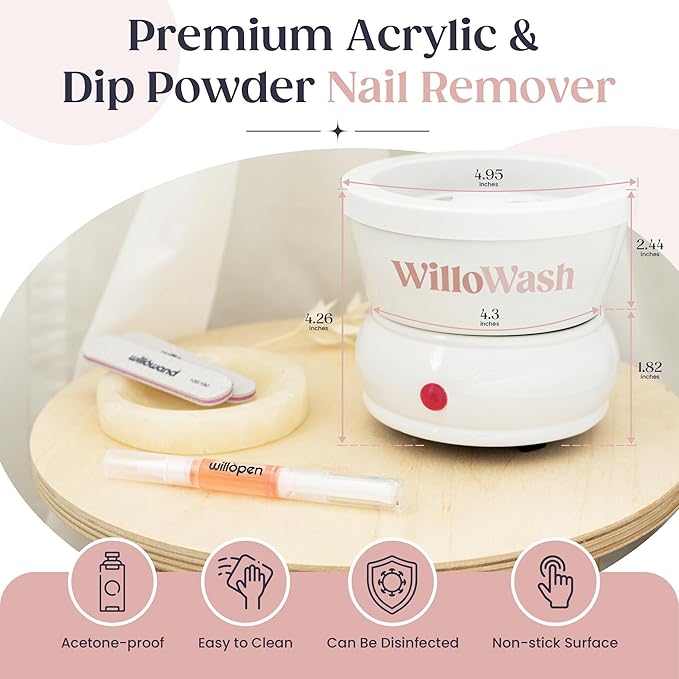 Willowash Electric Nail Soaking Bowl and Willopad Refills Bundle