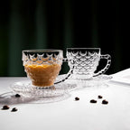 Glass Tea Cups and Saucers Set of 6 - Image 3