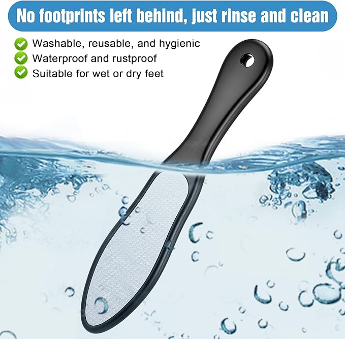 2 Pcs Nano Glass Foot File, Double-Sided Foot Callus Remover,Pedicure Tools for Feet,Wet and Dry Feet Dead Skin Remover, Professional Hard Skin Remover with Non-Slip Ergonomic Handle