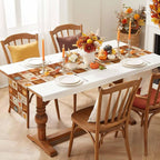 Fall Checkered Table Runner 72 Inches Long, Thanksgiving Pumpkins Table Runners - Image 6