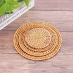 3Pcs Handmade Natural Rattan Coasters - Image 6