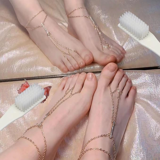 Nail Cleaning Brush,Handle Grip Nail Cleaning Brushes for Toes Fingernail,Nail Stain Removing Brush,Laundry Scrubbing Brush Shoes Cleaning Brush,4 Pieces