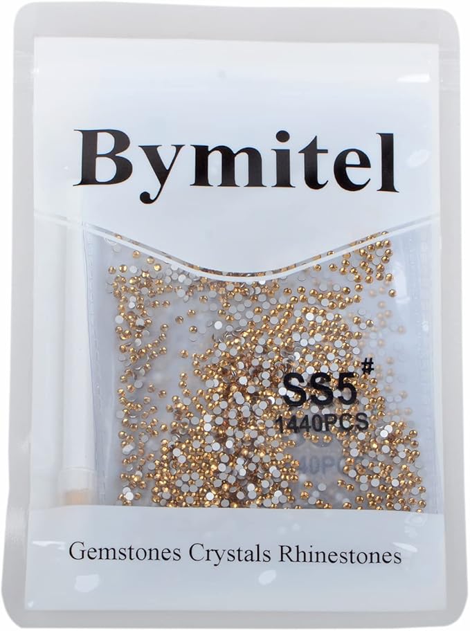 2880PCS Art Nail Rhinestones Non Hotfix Glue Fix Round Crystals Glass Flatback for DIY Jewelry Making with one Picking Pen (ss5 2880pcs, Lt. Topaz)