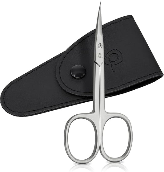 marQus Curved Cuticle Scissors – Precision Stainless Steel for Manicure & Pedicure, Eyebrow & Eyelash Grooming, Extra Sharp with Premium Storage Case