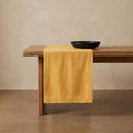 Solino Home 100% Pure Linen Dining Table Runner Yellow, Fete 14 x 144 in | by SolinoHome