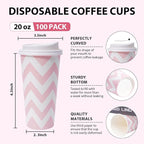Tamone 100 PACK 20OZ Pink Coffee Cups - Image 2