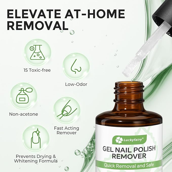 Gel Nail Polish Remover: 5Pcs Gel Polish Remover Kit for Nails, Acetone-free Easy Quick Nail Polish Remove in 2-5 Minutes, No Need to Soak or Wrap, Professional Nail Remover Kit Tools