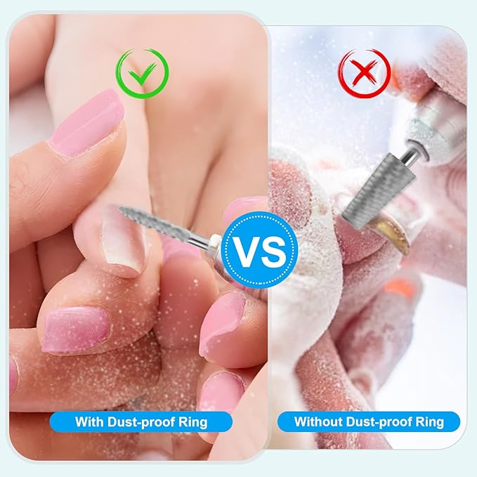 3/32" Under Nail Cleaner Bit Medium Grit Carbide Cuticle Cleaner Bit for Electric Nail Drills – Professional Manicure Tool for Nail Salons and Home Use (M Grit. Silver)