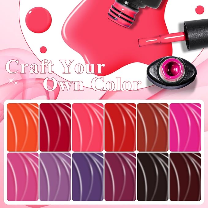 MEET ACROSS 18pcs Gel Nail Polish Set Soak Off UV LED Lamp Gel Nail Polish Kit (SET-2, 18pcs)