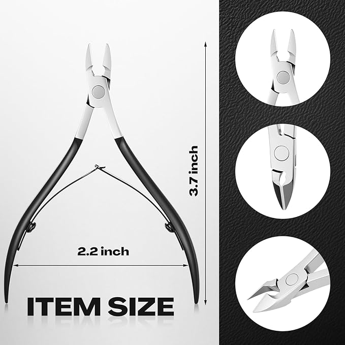 Chumia 20 Pcs Cuticle Trimmer Stainless Steel Cuticle Nippers, Nail Edge Cutter Clippers Dead Skin Trimmer Pointed Pedicure Manicure Nipper Remover Care Tools Bulk for Fingernails Toenails (Black)