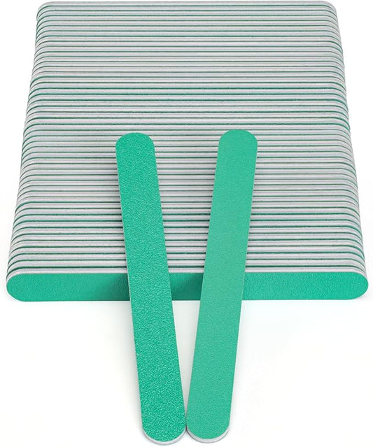 Nail File, 50 PCS Fingernail Files 7" Long 100/180 Grit Emery Boards for Nails - Professional Nail Files Washable for Acrylic, Gel, Dip Powder, and Poly Gel Nail - Medium/Fine