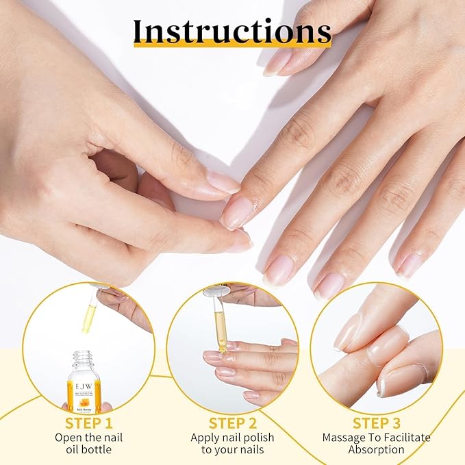 EJW Cuticle Oil for Nails, Hydrating, Scented Nail Oil Cuticle Care - Repaired Cuticles, Damaged Skin and Thin Nails, Moisturizes and Strengthens Nails, 0.5 fl.oz (Milk and Honey)