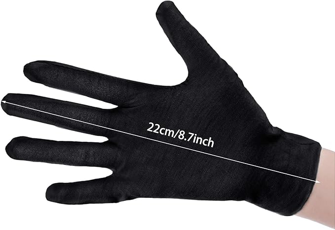 SATINIOR 60 Pcs Cotton Glove Stretchy Work Glove Reusable Mitten for Men Women Hand Dry Art Coin Handling Jewelry