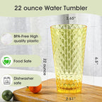 BPA-Free Plastic Tumblers 8 Pack | Reusable Dishwasher Safe | Stackable - Image 2