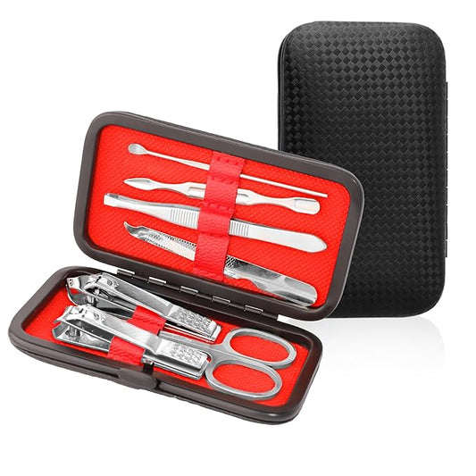 Manicure Kit Christmas Stocking Stuffers for Men - Manicure Set, Nail Clippers Kit, 7 Pcs Manicure and Pedicure Kit, Sliver Nail Care Kit Christmas Gifts For Men Dad Husband Boyfriend Father Women Mom