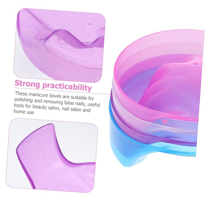 4pcs Nail Soaking Bowls for Manicure Random Colors Nail Art Tool for Salon Use and Cuticle Care