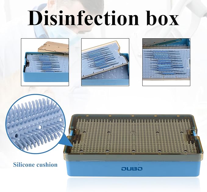 Double Layer Plastic Autoclavable Instruments Storage Box With Two Silicone Mats Sterilization Tray Case For Instruments Sterilization