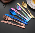 Stainless Steel Customized Flatware Set, Engraving Name Knife Forks Spoon - Image 7
