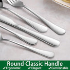 24-Piece Silverware Set with Steak Knives, Flatware Set Service - Image 4