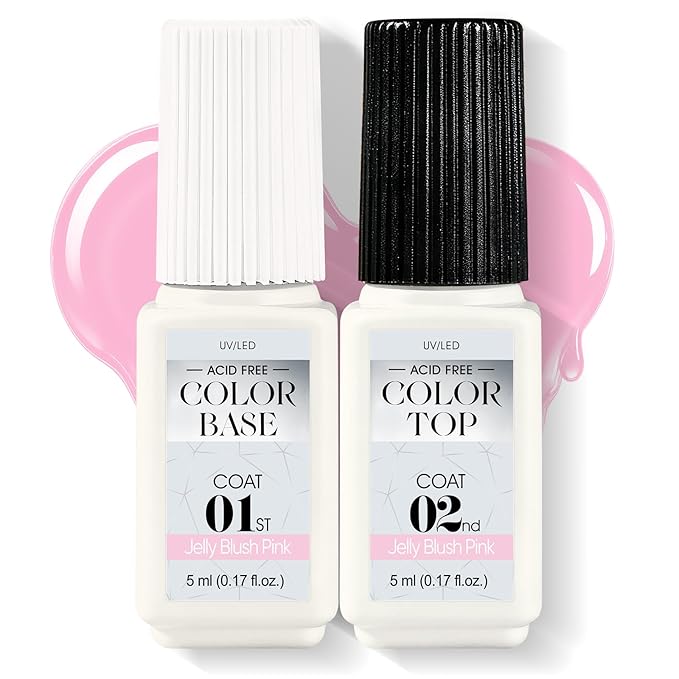 Jofay Fashion Pink Gel Nail Polish 10ml - All-in-One Step Gel Polish Soak Off LED/U V Lamp DIY Salon Manicure at Home Long Lasting Glossy Finish Home Nail Salon Gift for Women & Girls (0.33 Fl Oz)
