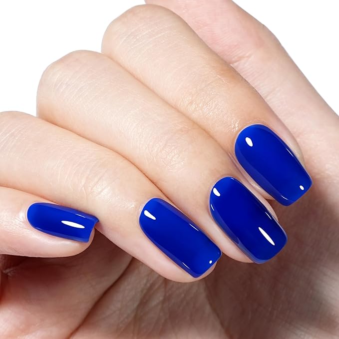 AILLSA Royal Blue Gel Nail Polish Deep Blue Gel Polish Winter Sheer Translucent Color Nail Polish High Gloss Soak Off U V French Nail Manicure Salon DIY Christmas Gifts 0.5 Fl Oz/GB125