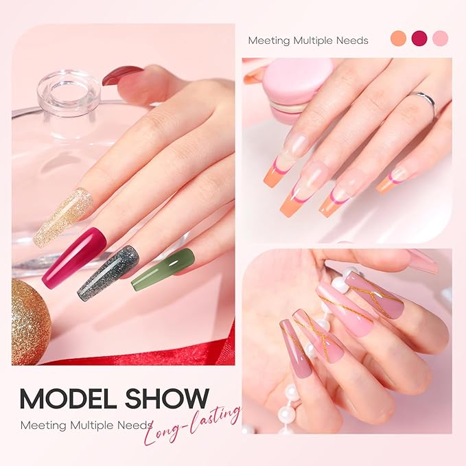 PEACECOLOR Poly Nail Gel Kit with Drill U V Light, 15 Colors Hot Pink Nude Blue Purple Nail Extension Gel with Slip Solution Nail Art Starter Kit Home Salon DIY