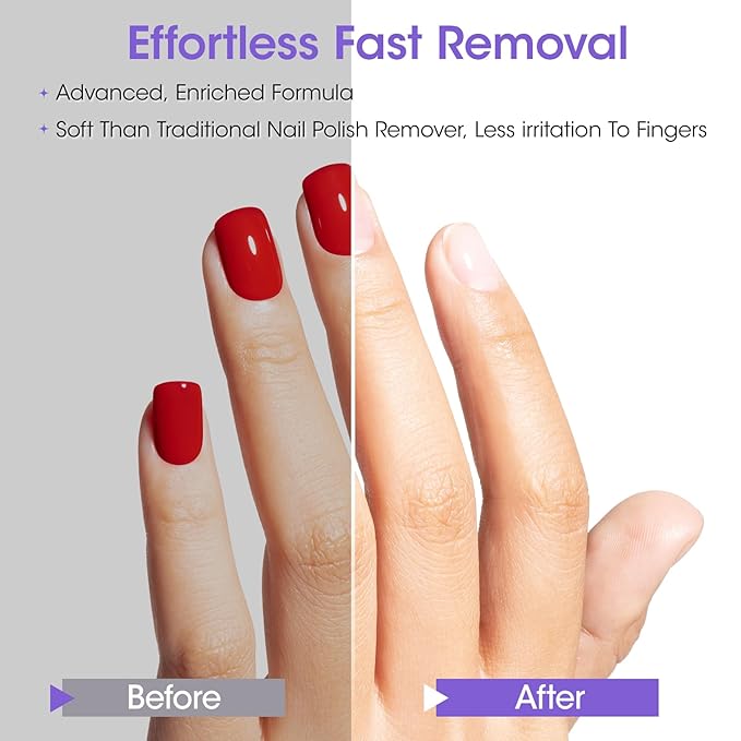 Gellen Non Acetone Nail Polish Remover | Nail Polish Remover Pump Enriched with Jojoba Oil Castor Oil | Soak off Gel Polish Remover for Nails | Frequent Usage at Home Diy Salon, 16 Fl Oz