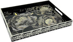 Serving Tray with Handles, 15.7 * 11.8 inches, Plastic Ottoman Tray with by PDUHKO