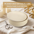 Deep Dinner Plates Set of 8, Wheat Straw Plate 9 Inch, Lightweight and - Image 8