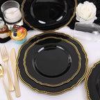 60 Pcs Black Gold Dinner Plates - Image 3