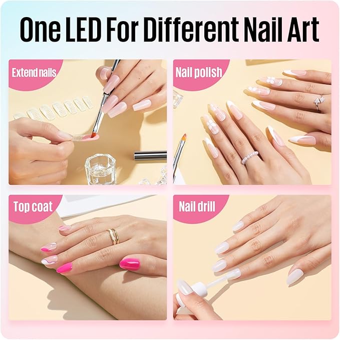 MEFA Handheld UV Light for Gel Nails, UV Nail Lamp with 2 Timer Settings, Portable Cordless Rechargeable USB Nail Dryer for Gel Nail Polish Fast Curing, LED Nail Lamp for Home DIY Salon Women