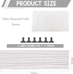 10 Pack White Cheesecloth Table Runner 6FT Boho Gauze Fabric Table Runner - Image 2