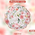 WRAPAHOLIC 25Pcs Floral Paper Plates - Image 2