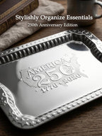 4 Pack America 250th Anniversary 1776-2026 Silver Serving Trays - Image 3