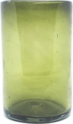 Solid Olive Green 14 oz Drinking Glasses, Recycled Glass, Toxin-Free - Image 6