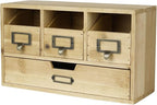 Flexzion Wooden Apothecary Drawers, 4-Drawer Desktop Organizer Cabinet | by Flexzion