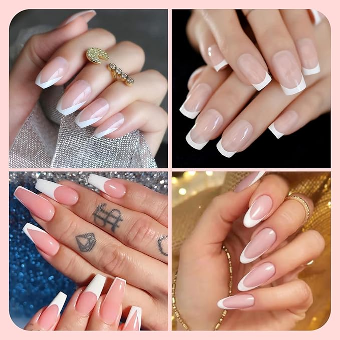 BTArtbox French Nail Stamper - French Tip Nail Tools with Nail Scraper and Replaceable Stamper Head, 100-Time Using Silicone Nail Stamper Kit for Gel Nail Polish DIY Nail Art Tools