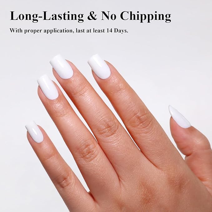 Imtiti White Gel Polish, One Step LED U V Gel Polish Nail Art Starter Manicure Salon for Women Girls 0.3 Fl Oz