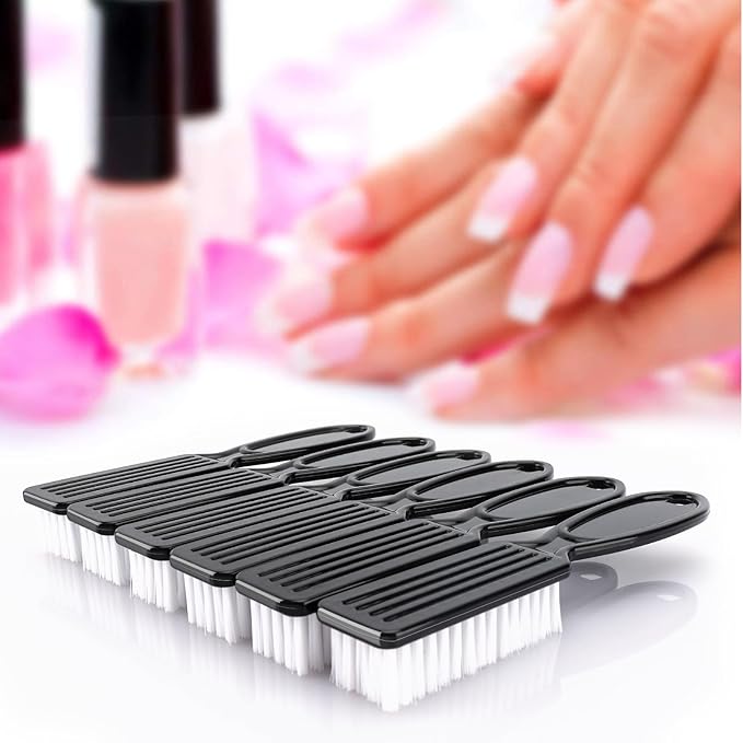 NICEMOVIC 30 Pcs Handle Grip Nail Brush, Hand Fingernail Cleaner Brush Manicure Tools Scrub Cleaning Brushes Kit, Use for Toe and Nail Cleaning (Black)