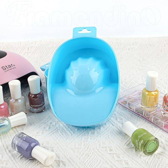Framendino, 2 Pack Manicure Hand Bowl Nail Art Soak Off Bowls for Hands Wash Spa Tool Blue