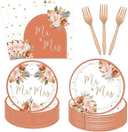Bohemian Mr. and Mrs Tableware Party Decorations by Utolily