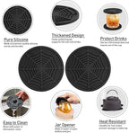 2 Pack Silicone Coasters for Drinks-Black Spider Shape Coaster - Image 7