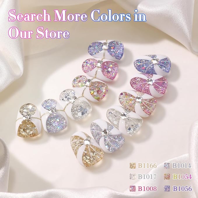 Double Rhythm 0.5Oz Glitter Gel Polish Shimmer Reflective Color for Nail Art Salon DIY Soak Off 15ml Nail Lamp Gel Polish at Home (Rainbow Rose-B1008)