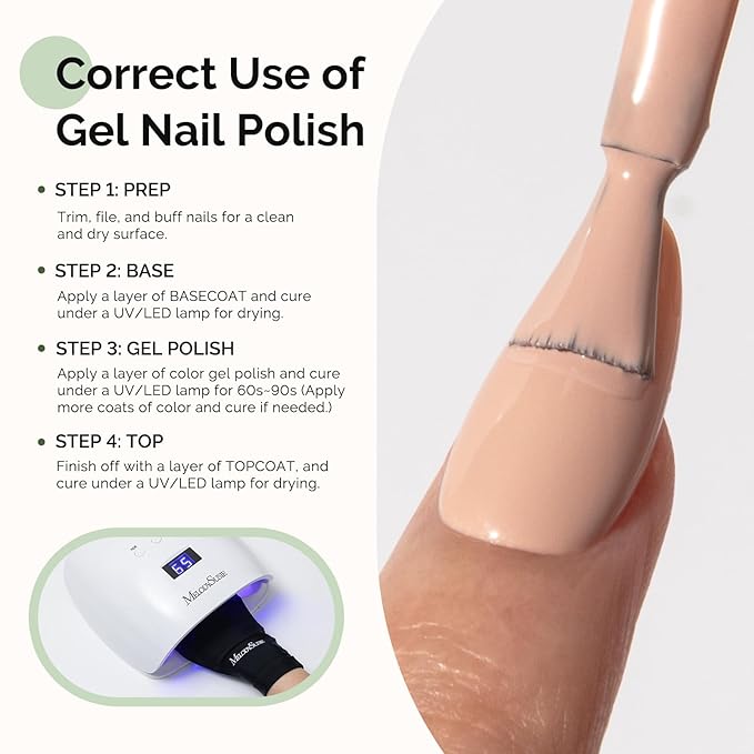 MelodySusie Hema Free Gel Nail Polish, 0.5 Fl Oz Thick Sand Nude Gel Polish, Non Toxic, Long Lasting, Soak Off UV Nail Polish, Manicure Nail Design Salon DIY Nail Art at Home 110