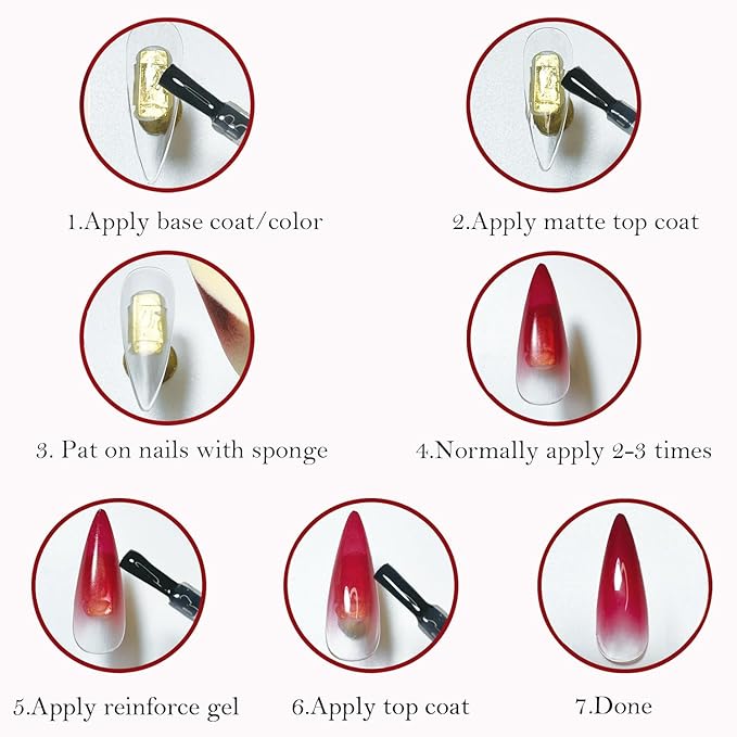 9 Colors Pat Painting Gel – 6ml Each Ombre Gel Nail Polish Set With Sponge, Stamping Gel, High Pigment Nail Art Paint for Gradient, Aura Nail, 3D Carving, DIY Salon manicure