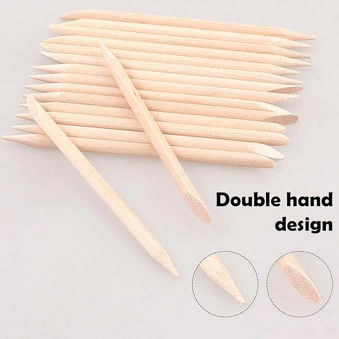 200 Pieces Orange Sticks for Nails Wood Cuticle Pusher Sanding Sticks Double Sided Fine Detailing Sanding Sticks Cuticle Pusher Remover Manicure Pedicure Tool