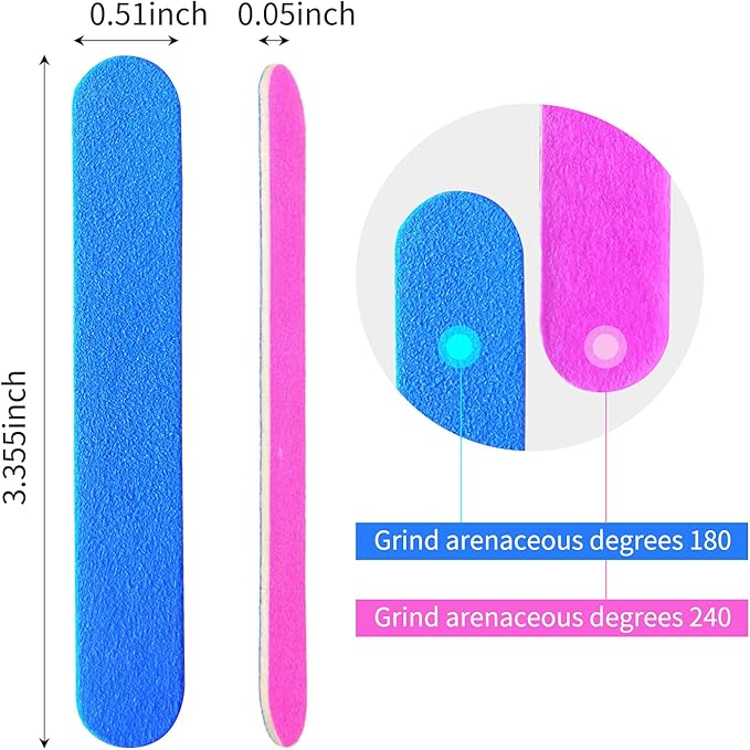 200 Pcs Disposable Nail Files Professional Double Sided Emery Boards Manicure Pedicure Tools（3.35Inch）